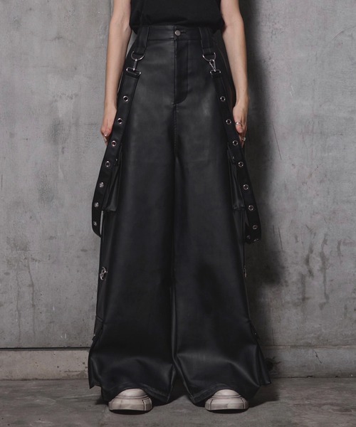 emic etic 革サスペンダーバギーパンツ emic etic 革サスペンダー
