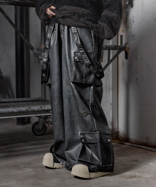 ERAR】PU合皮サスペンダースーパーワイドハイギミックメタルパーツ