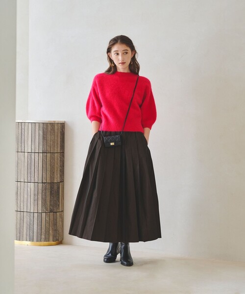 フォックスカシミヤ パフ ハーフスリーブ ニット（ニット/セーター