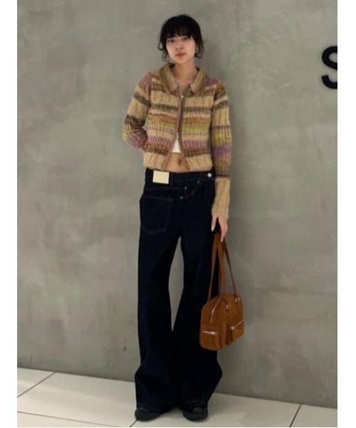 SHAGGY MIX FRONT ZIP TOPS シャギーミックス フロントジップ トップス