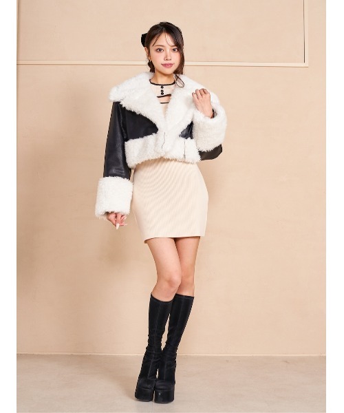 セール】プードルファーライダースジャケット（ライダースジャケット