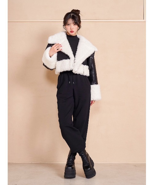 セール】プードルファーライダースジャケット（ライダースジャケット