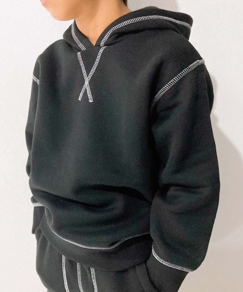 裏起毛 配色ステッチスウェットパーカー（パーカー）｜ZI-ON（ジーオン