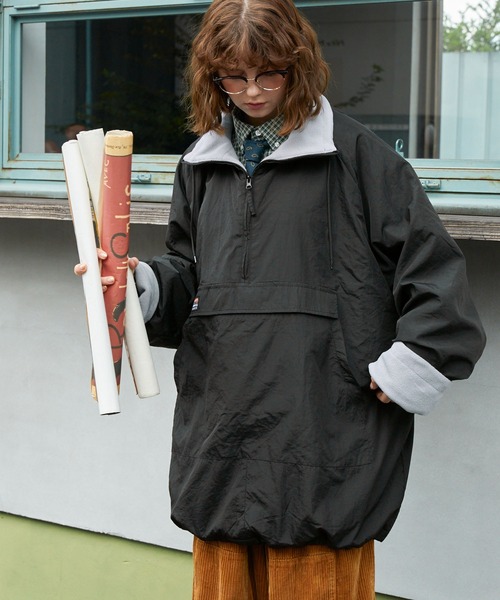 裏フリースハーフジップアノラックプルオーバー MONO-MART LADY'S