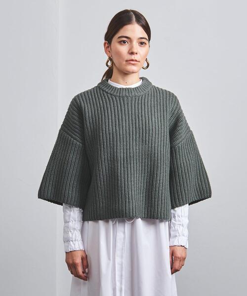 HYKE（ハイク）の「＜HYKE（ハイク）＞リブ クロップド ニット