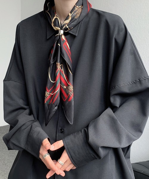 セール】【FVLMEN】ring scarf dolman sleeve shirt/リングスカーフ付