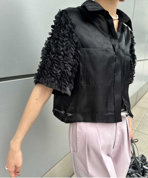 FRILL SLEEVE SHEER SHIRT（シャツ/ブラウス）｜Ameri（アメリ）の