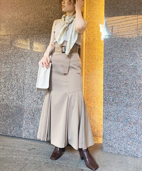 FRAY I.D（フレイアイディー）の「プリーツヘムハイウエストスカート