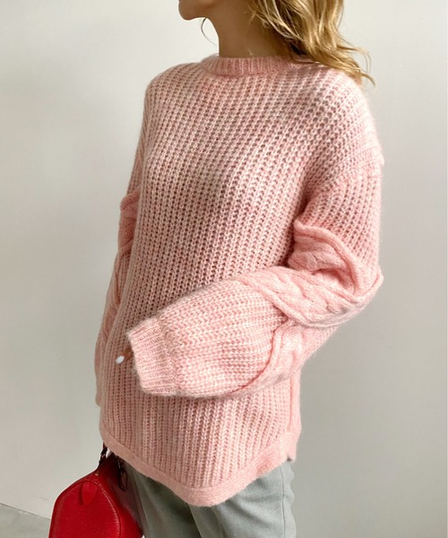 Ameri（アメリ）の「BACK CABLE KNIT（ニット/セーター）」 - WEAR