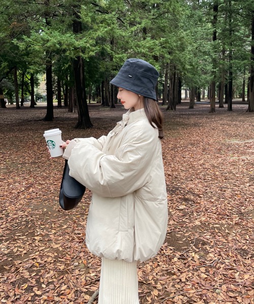 hinari（ヒナリ）の「中綿リボンミドルコート（ブルゾン）」 - WEAR