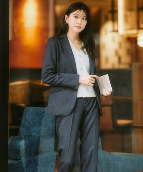 セール】【洗濯機OK・ストレッチ】ウール調9分丈テーパードストレッチ