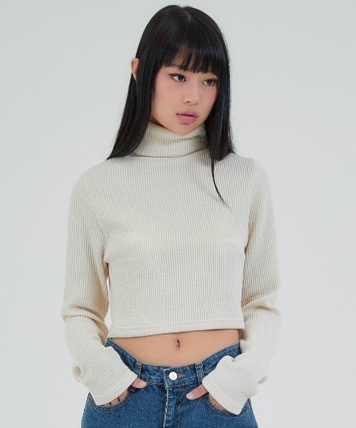 A'GEM/9 × .kom『ACOVER/オコボ』CROPFIT TURTLE NECK LONG SLEEVE