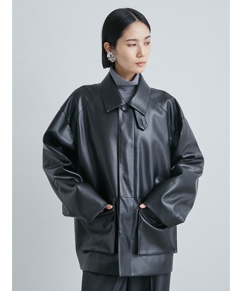 MIESROHE（ミースロエ）の「フェイクレザーカバーオールジャケット