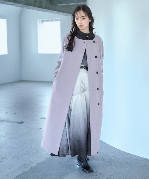 セール】ウーリーテック2WAYスタンドロングコート(HARE)（チェスター