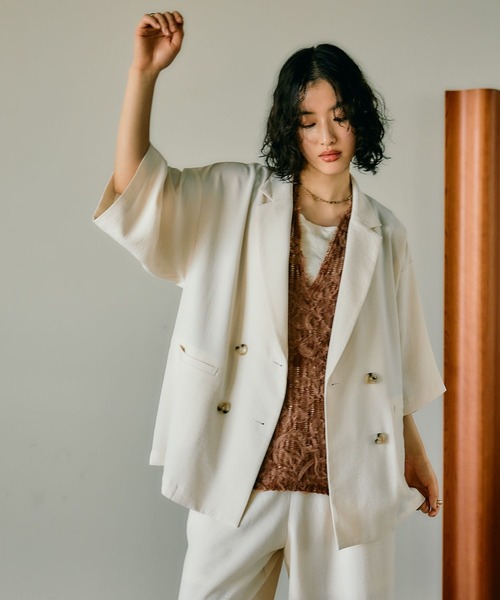 セール】《リネンライクドライシリーズ》リネンライクルーズW5分袖