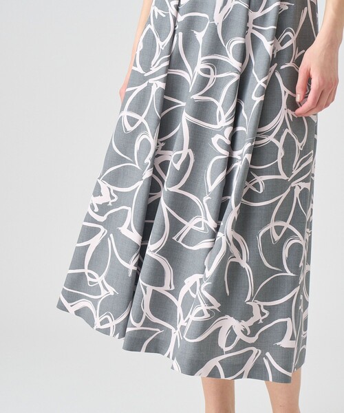 セール】ウールトロピカルプリントアシメタック スカート（スカート