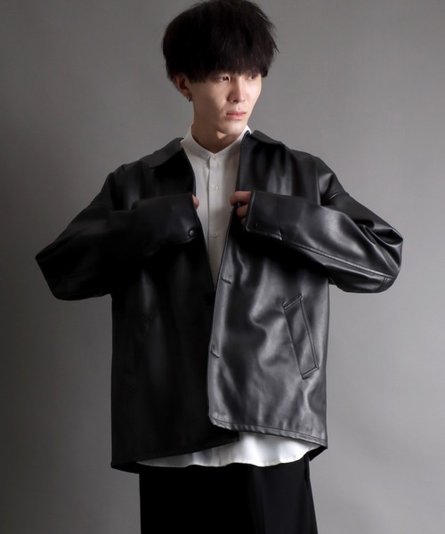 SITRY（シトリー）の「oversize synthetic leather Car coat/オーバー