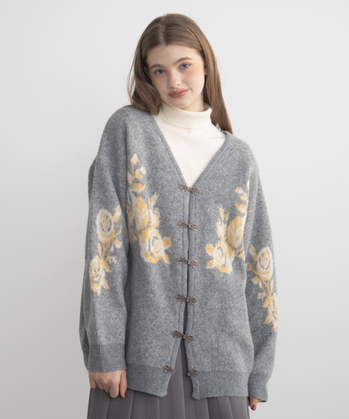 セール】【 新色追加 / 4色展開 】flower china cardigan/花柄