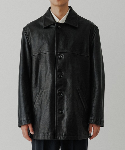 セール】ウォッシュド ラムレザー カーコート（カバーオール）｜ADAM