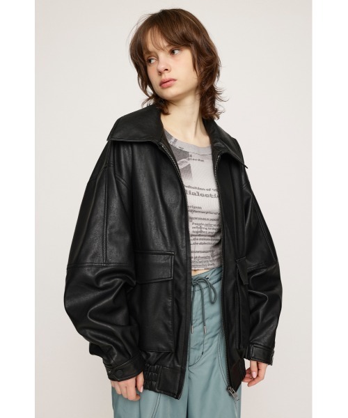 SLY（スライ）の「FAUX LEATHER ZIP UP BZ フォー レザー ジップ