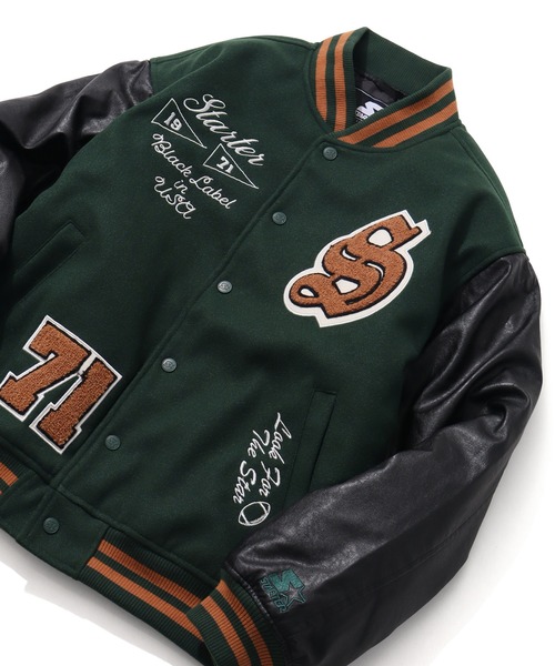 セール】【STARTER /スターター】 袖 PU フェイク メルトン 中綿