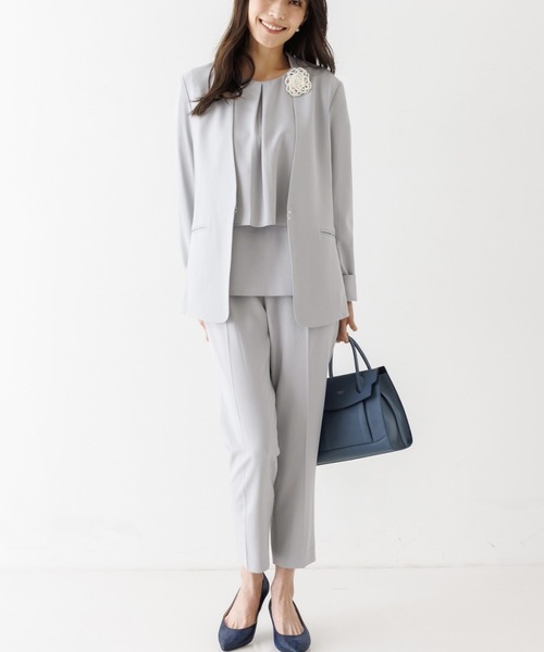 3点セットアップ/エニデイカセット】ノーカラージャケット＆バック