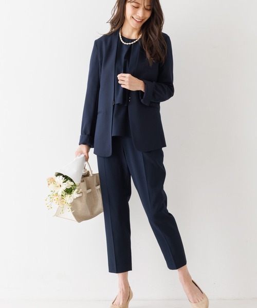 3点セットアップ/エニデイカセット】ノーカラージャケット＆バック