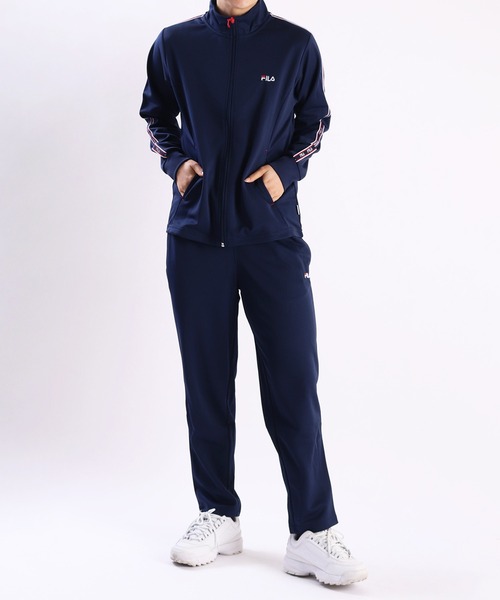 セール】FILA スムースジャージ テープ付き ジャージセットアップ