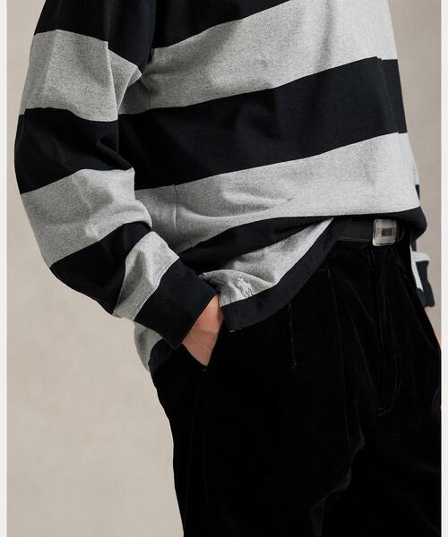 ビッグ フィット ストライプド ジャージー ラグビー シャツ（その他