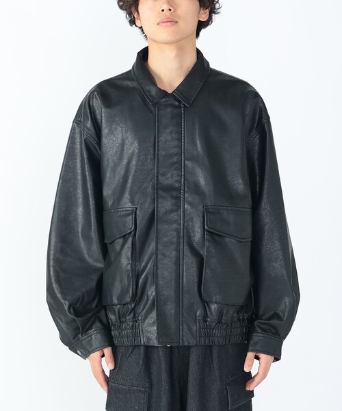 セール】【完売間近】クラシック フェイクレザー ブルゾン/Classic