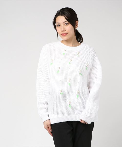 MUVEIL】スズラン刺繍入りドルマンニット（ニット/セーター）｜MUVEIL