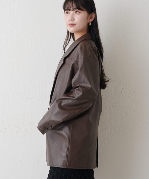 Lui's（ルイス）の「フェイクレザーテーラードジャケット（テーラード