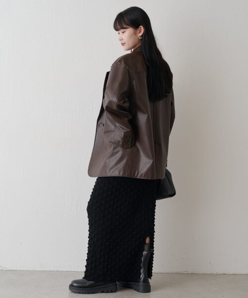 Lui's（ルイス）の「フェイクレザーテーラードジャケット（テーラード