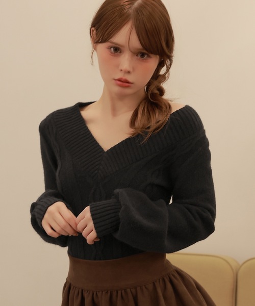 cable lulea knit tops/ケーブルルレアニットトップス（ニット