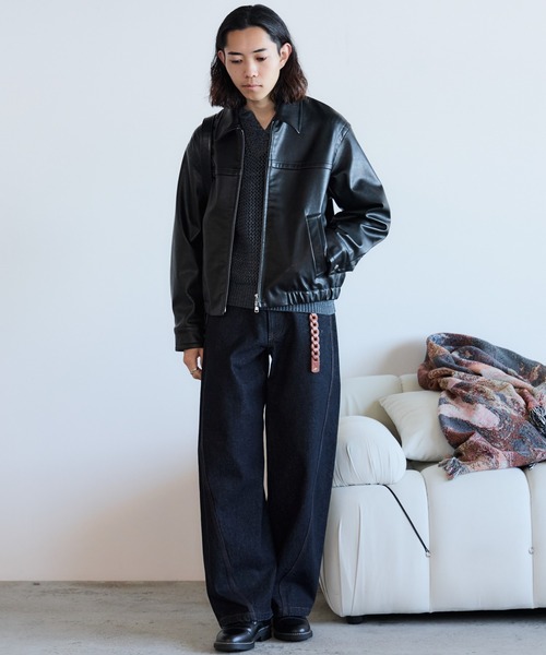 ARTIFICIAL GRAIN / FAUX SUEDE ZIP BLOUSON（ブルゾン）｜WYM LIDNM