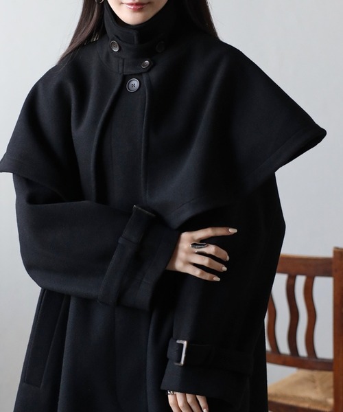 セール】【2WAY】フェイクウールステンカラーコート/バルマカーン