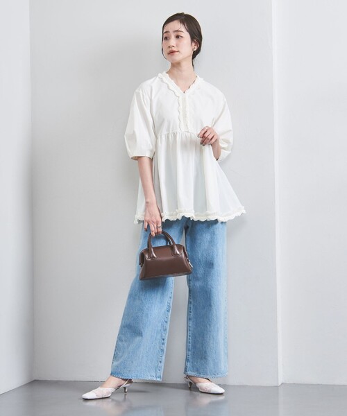 UNITED ARROWS（ユナイテッドアローズ）の「タック フリルVネック