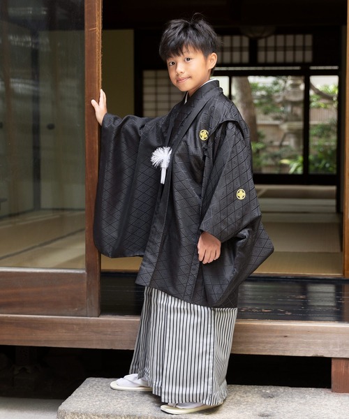 ボーイズ 羽織袴セット 男の子 10歳 13歳 金刺繍紋入り ハーフ成人式