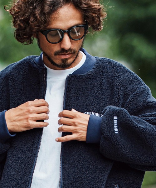 mj11048-Plain Boa Oversized Blouson ボアブルゾン(F25F040