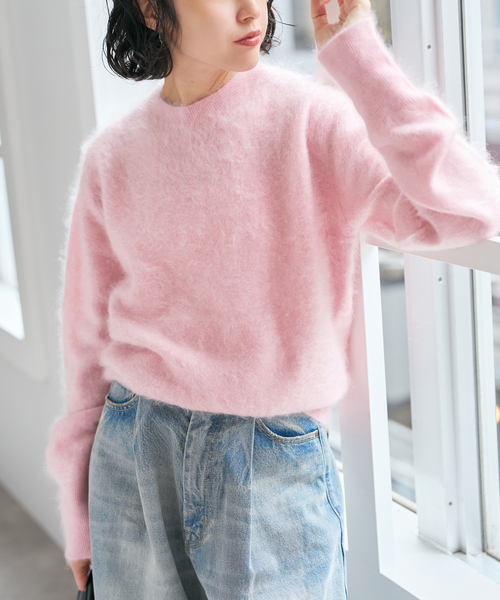 セール】ファーカシミヤクルーネックプルオーバー（ニット/セーター