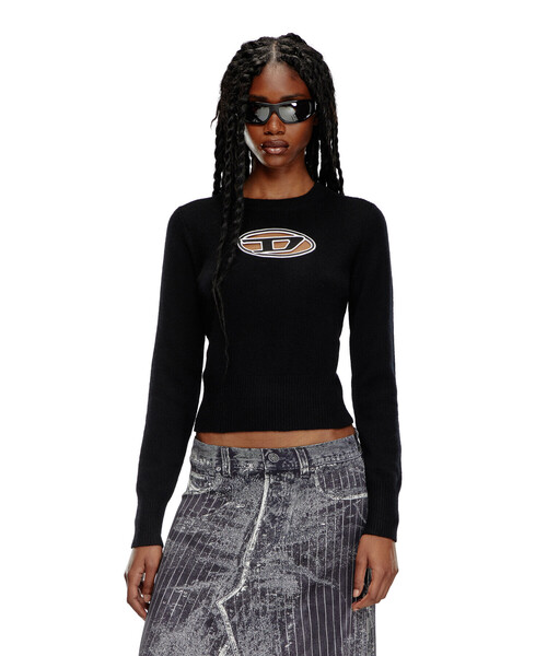 DIESEL（ディーゼル）の「レディース 長袖 ニットトップス Dロゴ