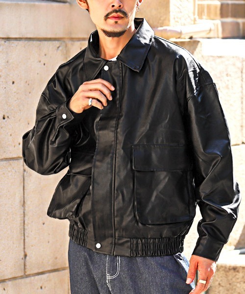 セール】レトロPUレザージャケット（ブルゾン）｜LUXSTYLE（ラグ