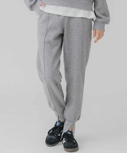 裏起毛 ピンタック 裾スリット ジョガーパンツ（その他パンツ）｜coca