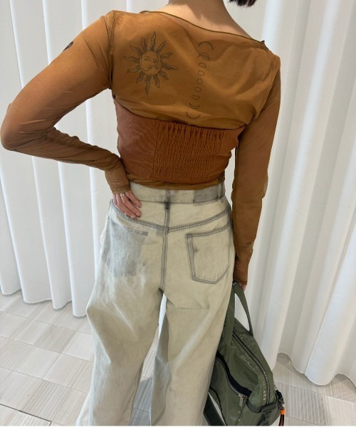 WRAP DENIM WIDE PANTS（デニムパンツ）｜Ameri（アメリ）の