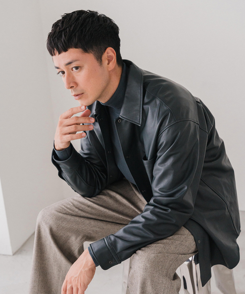 EDIFICE（エディフィス）の「ネイキッドラムレザー シャツ（シャツ