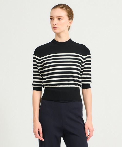 ESTNATION / 2WAY 襟付きハーフスリーブ ニット《EXCLUSIVE》（ニット