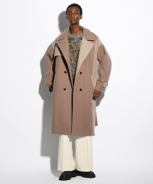 HARE（ハレ）の「ウーリーテックハイショクダブルコート(HARE)（ステン