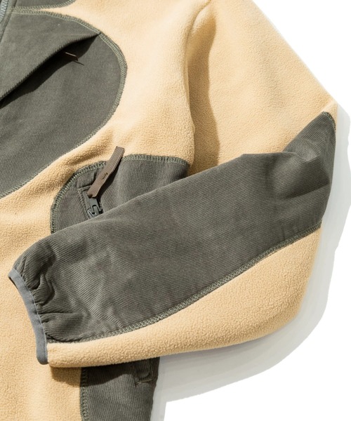 セール】マイクロフリース×コーデュロイ スタンドJKT（ブルゾン）｜go