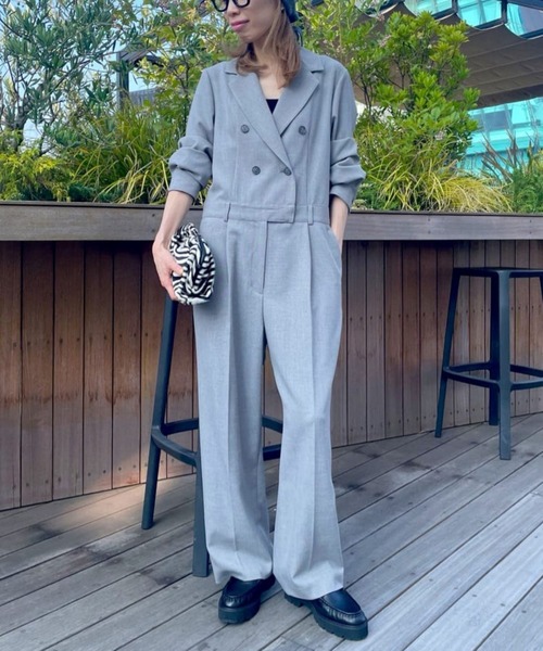 新品】ウィムガゼット テーラーカラージャンプスーツライトグレー THE