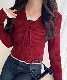 レディースのトップス（レッド/赤色系・レース）ファッション通販